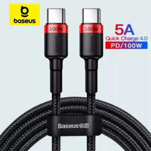 Baseus 100W USB C to USB C Cable QC4.0 Fast Charging for MacBook Pro iPhone 17 16 15 Pro Max