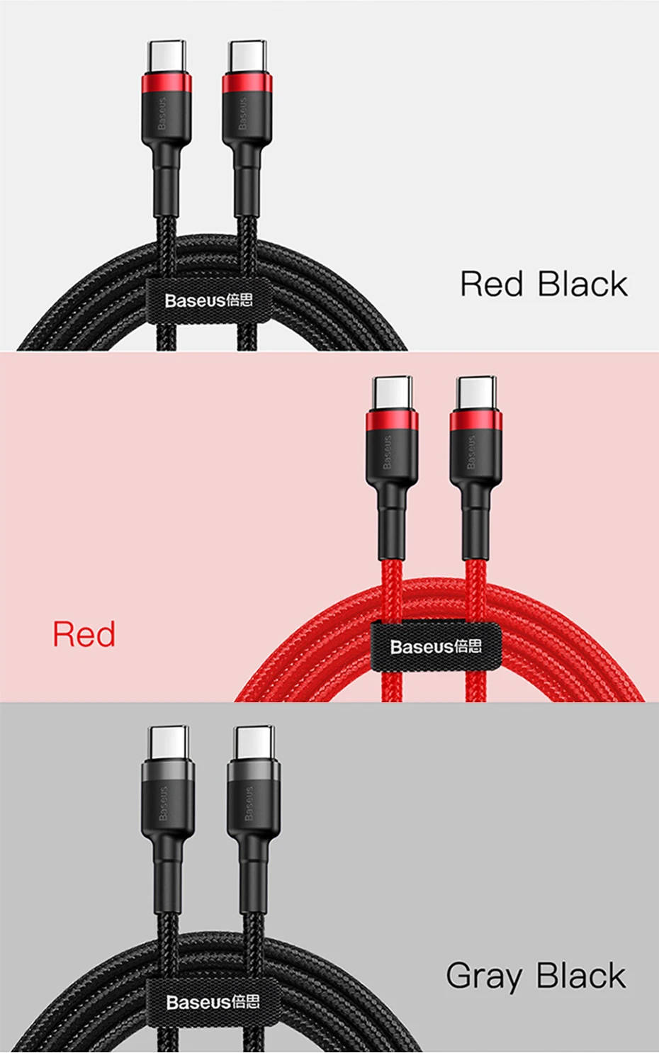 Baseus 100W USB C to USB Type C Cable for MacBook Pro Quick Charge 4.0 Fast Charging For iPhone 17/16/15 Pro max Charge Cable