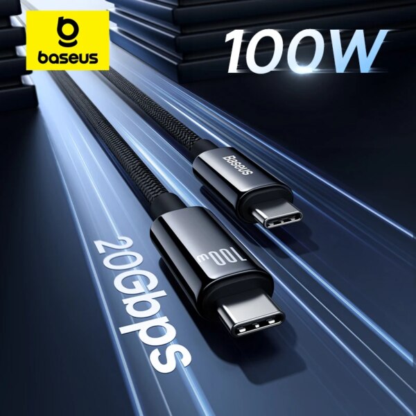 Baseus Tungsten Gold Type-C Fast Charging Cable 100W USB 3.2 20Gbps 4K@60Hz