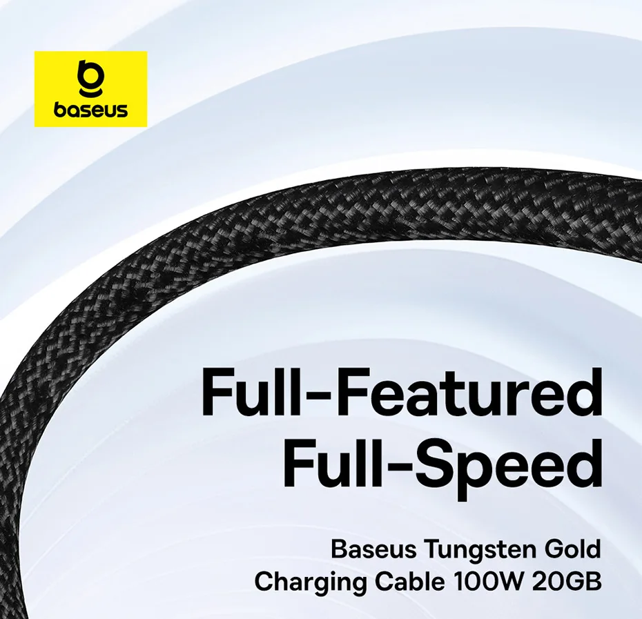 Baseus 20Gbps USB C Data Cable For MacBook 100W Fast Charging Cable For iPhone 16 15 Plus Promax 4K@60Hz Type C to Type C Wire