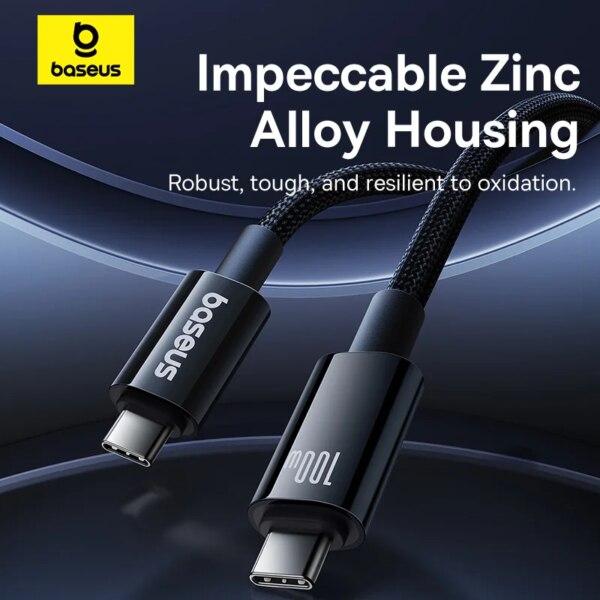 Baseus Tungsten Gold Type-C Fast Charging Cable 100W USB 3.2 20Gbps 4K@60Hz - Image 6