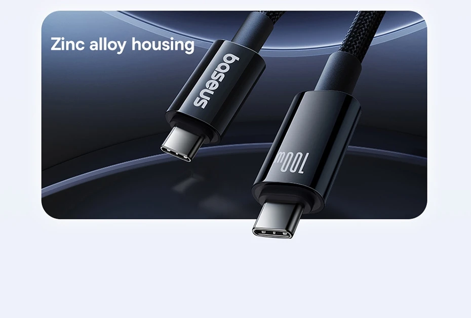 Baseus 20Gbps USB C Data Cable For MacBook 100W Fast Charging Cable For iPhone 16 15 Plus Promax 4K@60Hz Type C to Type C Wire