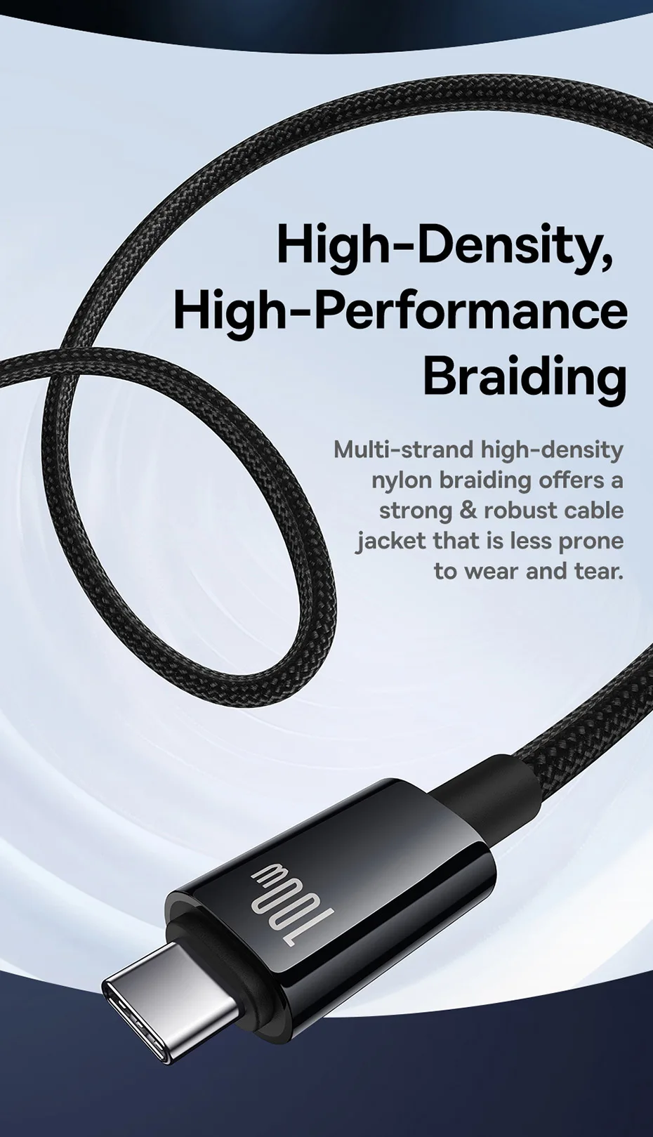 Baseus 20Gbps USB C Data Cable For MacBook 100W Fast Charging Cable For iPhone 16 15 Plus Promax 4K@60Hz Type C to Type C Wire