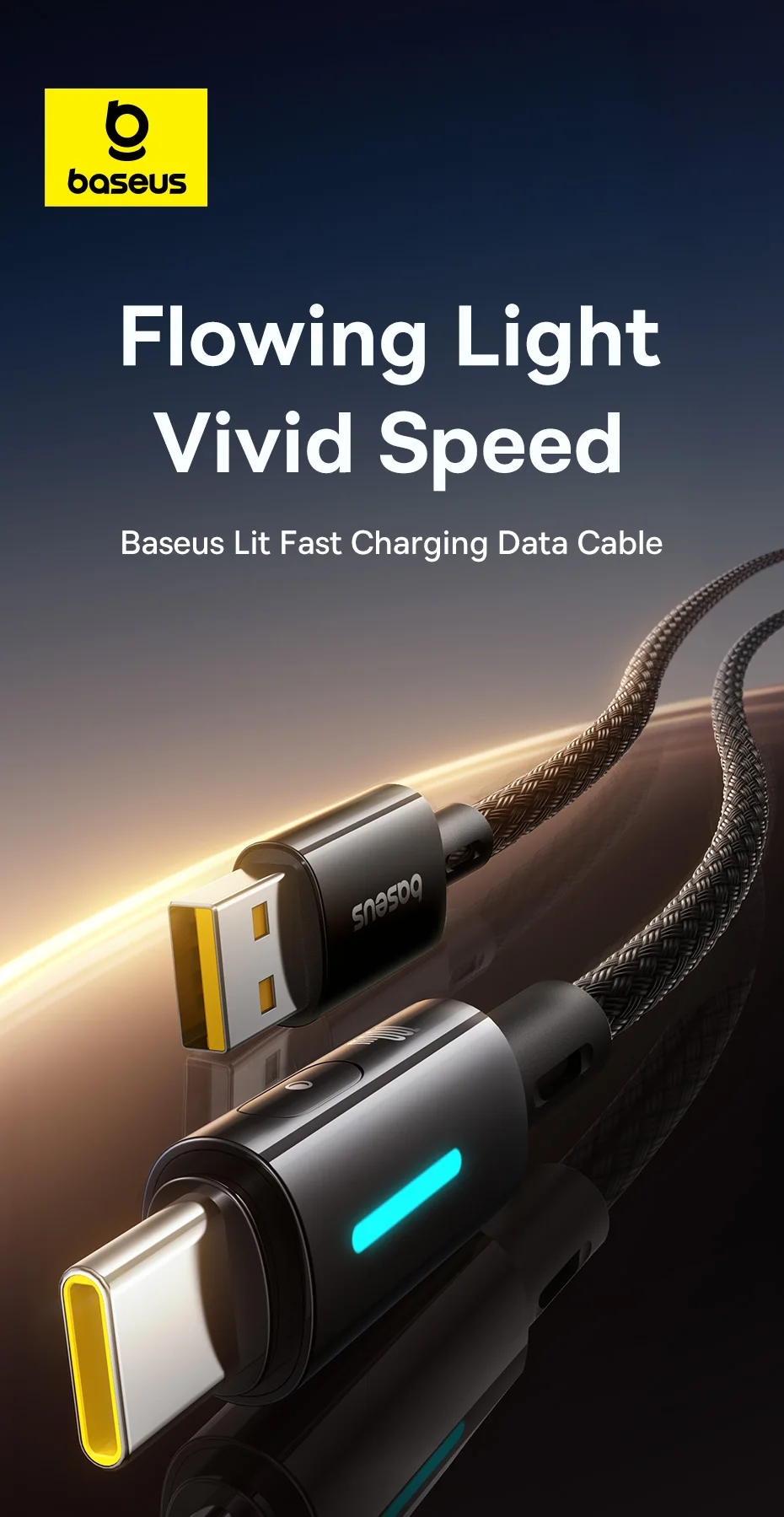 Baseus 100W USB Type C Cable For Huawei P50 P40 Pro Honor Fast Charge 5A Fast Charging USB C Charger Data Cable Wire Cord