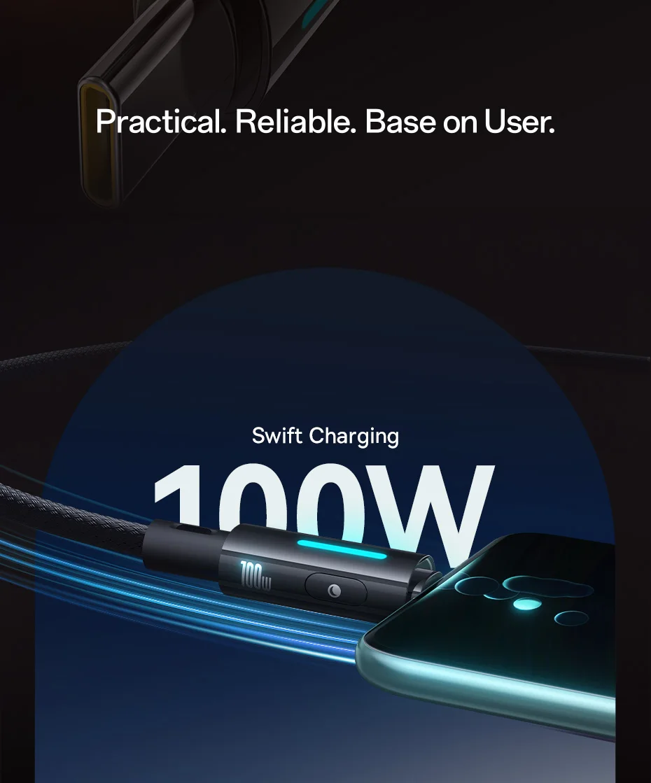 Baseus 100W USB Type C Cable For Huawei P50 P40 Pro Honor Fast Charge 5A Fast Charging USB C Charger Data Cable Wire Cord