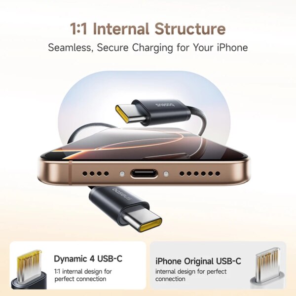 Baseus Dynamic 4 Pro Magnetic USB-C Fast Charging Cable 100W For iPhone 15 16 Macbook - Image 3