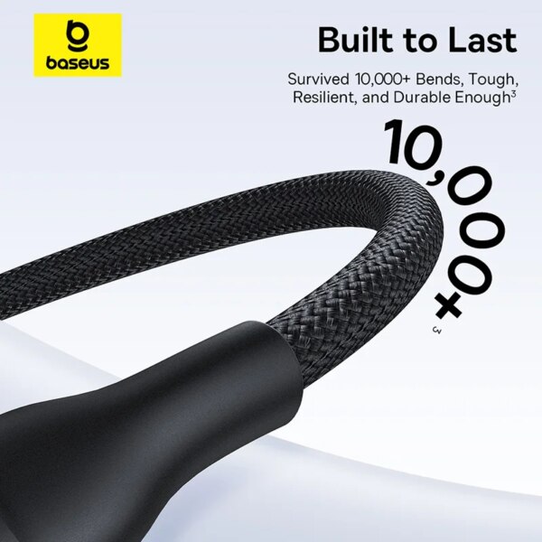 Baseus 3-in-1 USB C Cable 100W Fast Charging Cable for iPhone 16 15 14 Macbook Samsung Xiaomi - Image 6