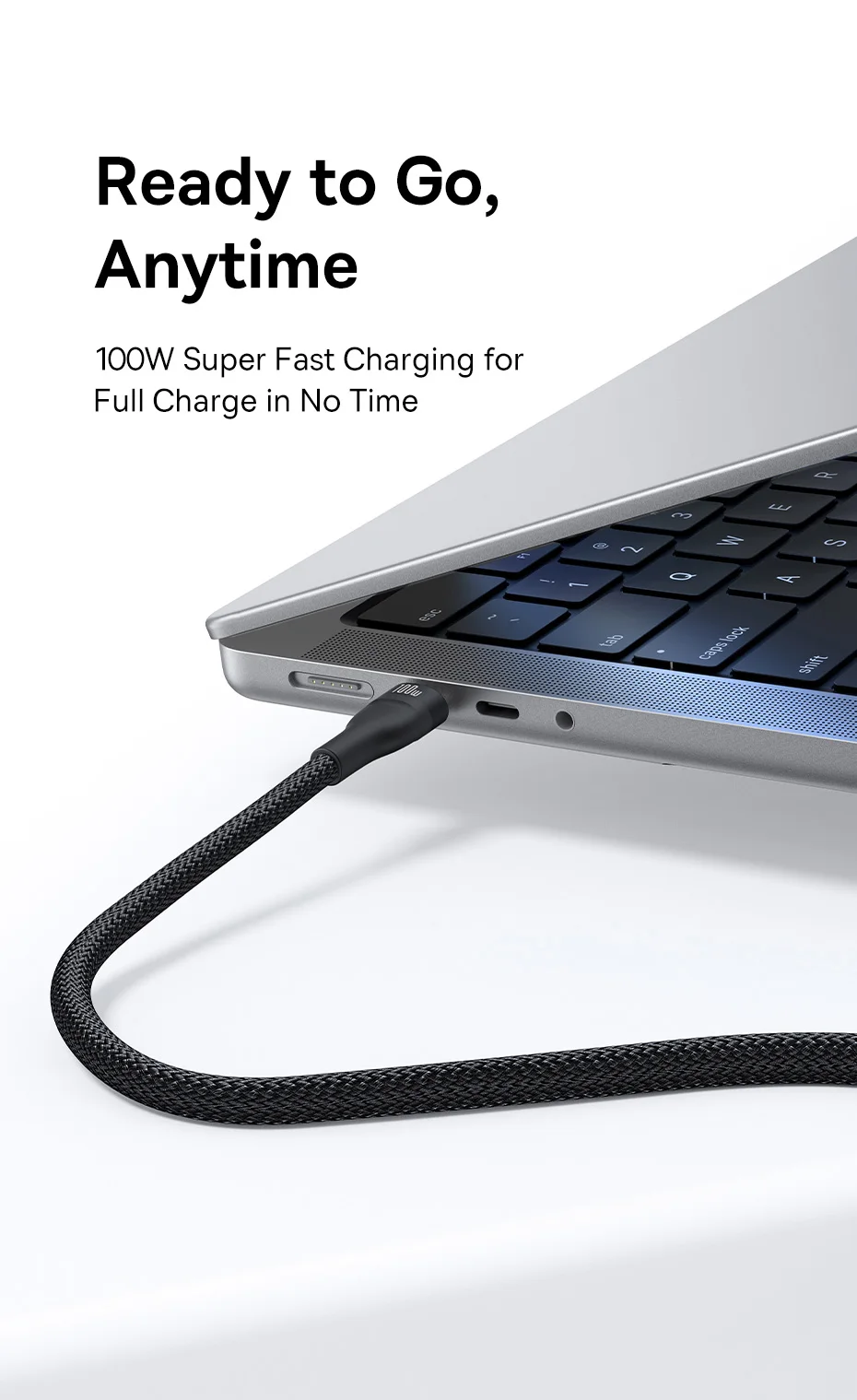 Baseus 3 in 1 USB Type C Cable for iPhone 16 15 14 13 Pro Charger Cable 100W USB C Cable for Macbook Samsung Xiaomi