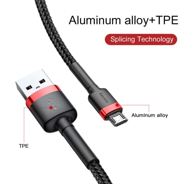 Baseus Cafule Series Micro USB Charging Cable 2.4A Fast Charge Nylon Braided - Image 4