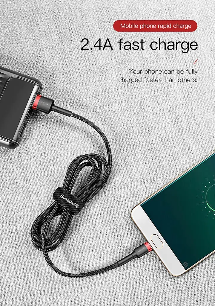 Baseus USB Micro C Cable for Samsung S9 S10 Quick Charge 3.0 Cable Fast Charging for Huawei P30 Xiaomi USB-C Charger Wire