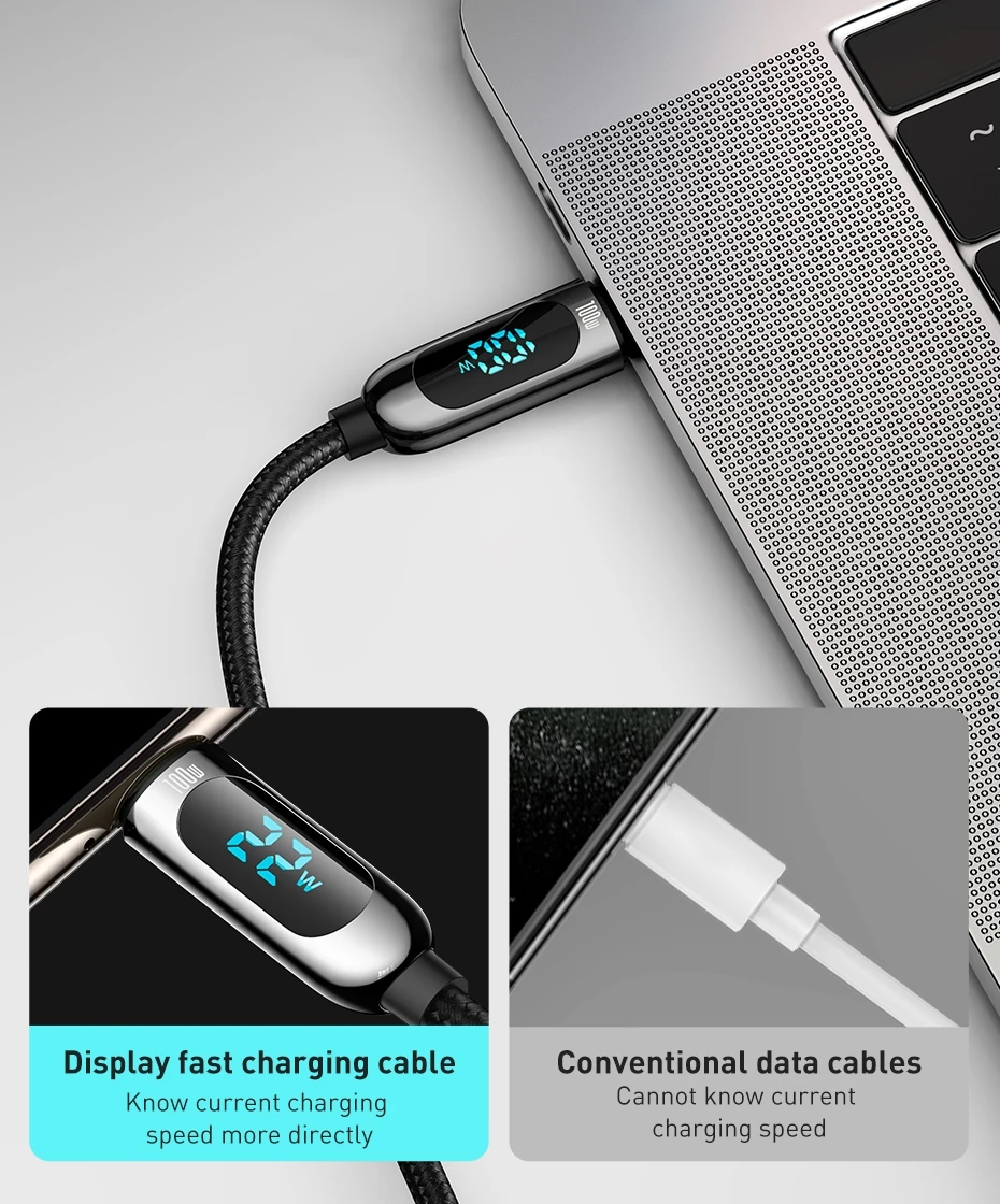 Baseus PD 100W/66W USB C Cable for iPhone 16 15 ProMax MacBook Fast Charging Type C Cable For Xiaomi Samsung Data Wire Charging