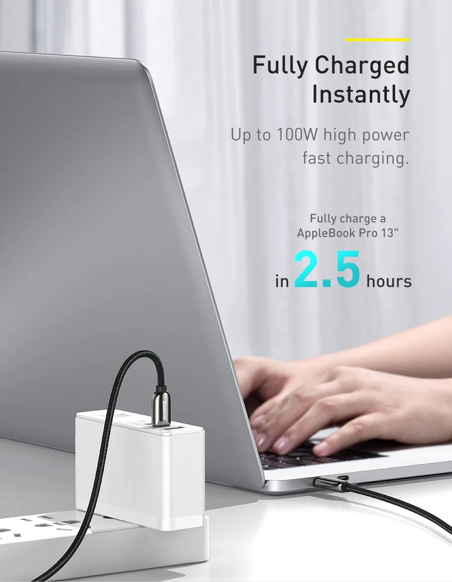 Baseus PD 100W/66W USB C Cable for iPhone 16 15 ProMax MacBook Fast Charging Type C Cable For Xiaomi Samsung Data Wire Charging