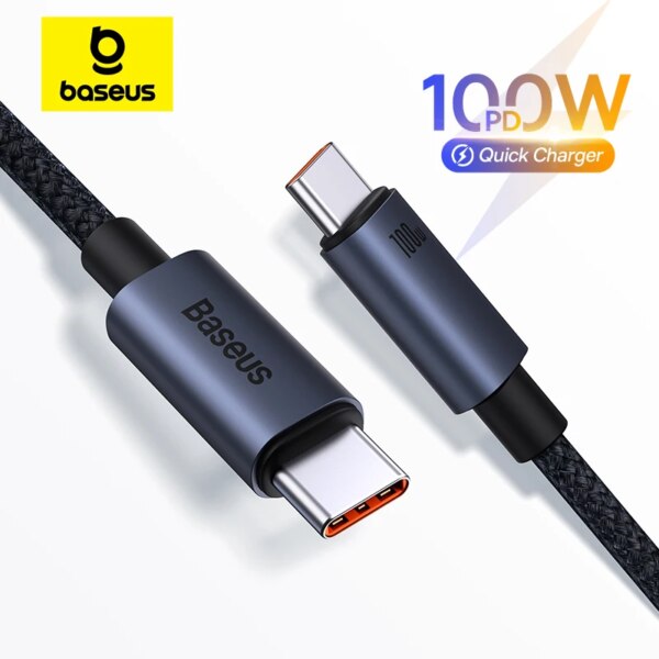 Baseus 100W Type C to Type C Fast Charging Cable USB C Cable 5A for MacBook Samsung Xiaomi iPad