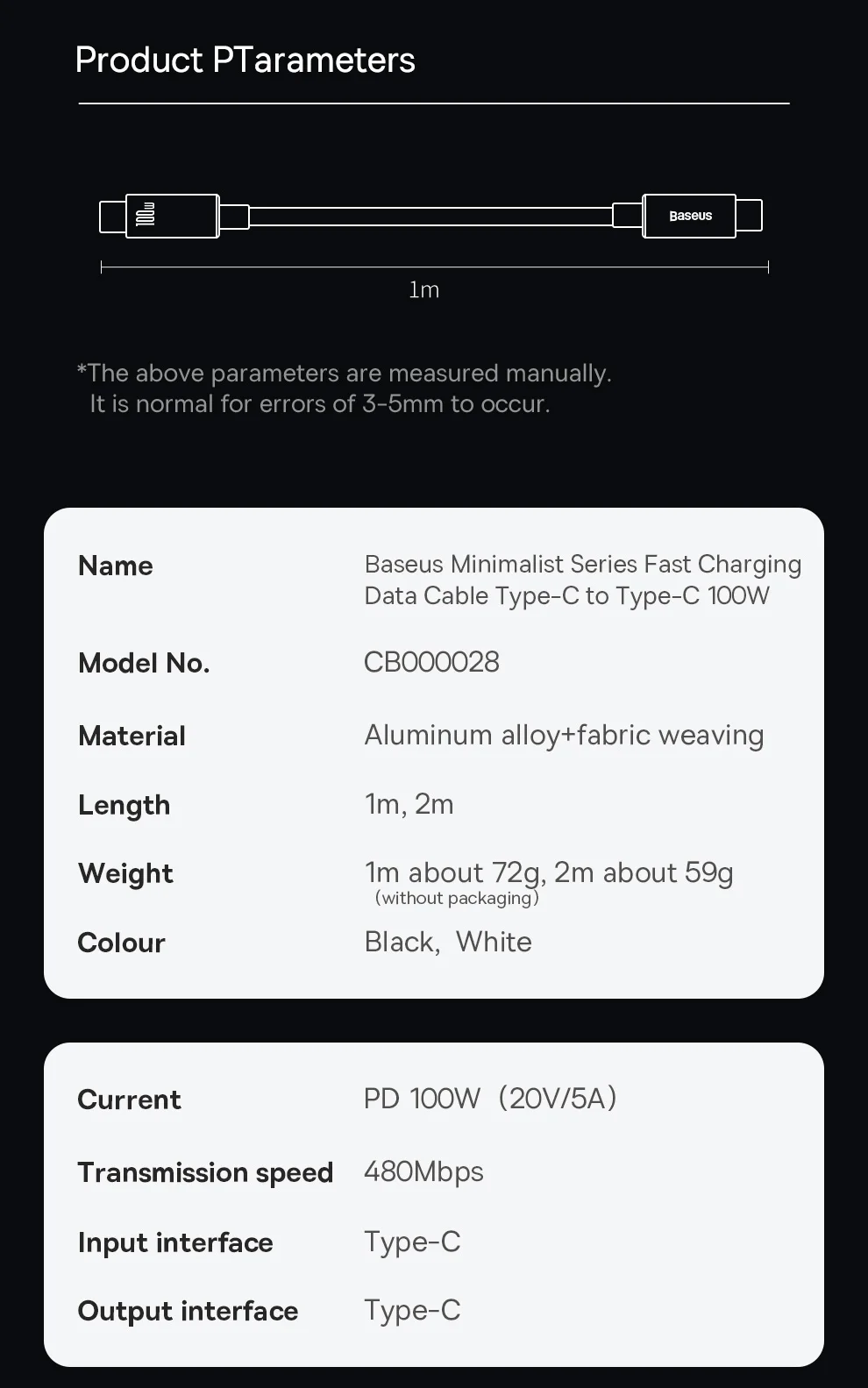 Baseus USB Cable for iPhone 16 15 promax USB C to Type C Fast Charger Cable for Xiaomi Samsung MacBook iPad 5A Mobile Phone Cord