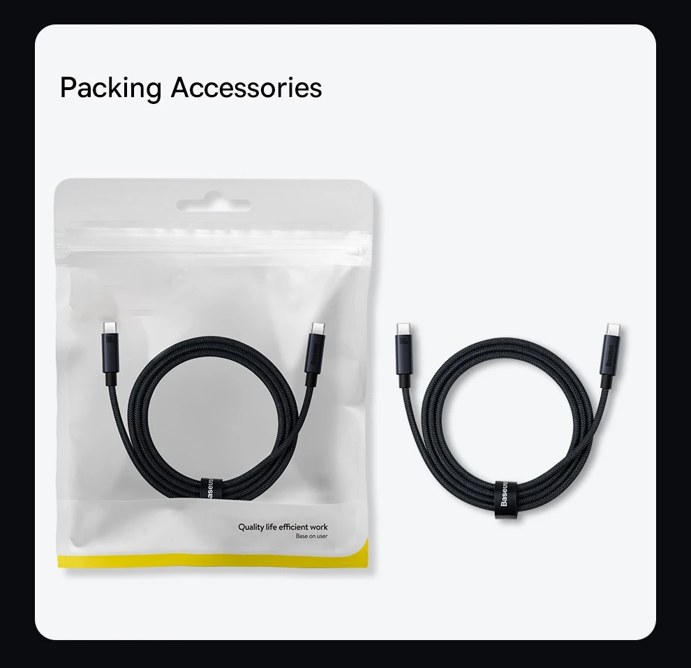 Baseus USB Cable for iPhone 16 15 promax USB C to Type C Fast Charger Cable for Xiaomi Samsung MacBook iPad 5A Mobile Phone Cord