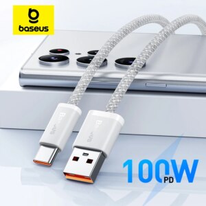 Baseus 100W USB C Fast Charging Cable 6A For Huawei Honor Samsung Xiaomi Poco