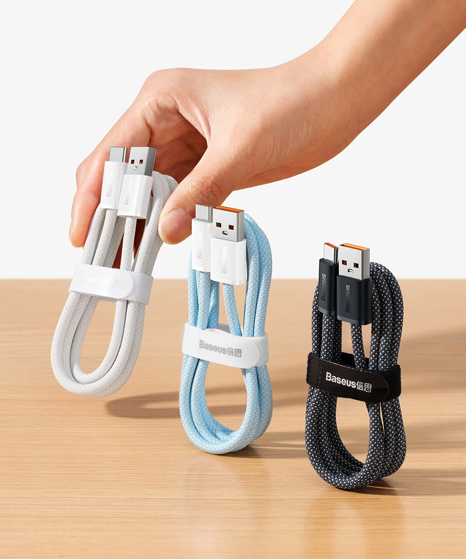 Baseus USB Type C Cable For Huawei P30 Pro Honor 100W Fast Charging Wire USB-C Charger Data Cord For Samsung Oneplus Poco F3