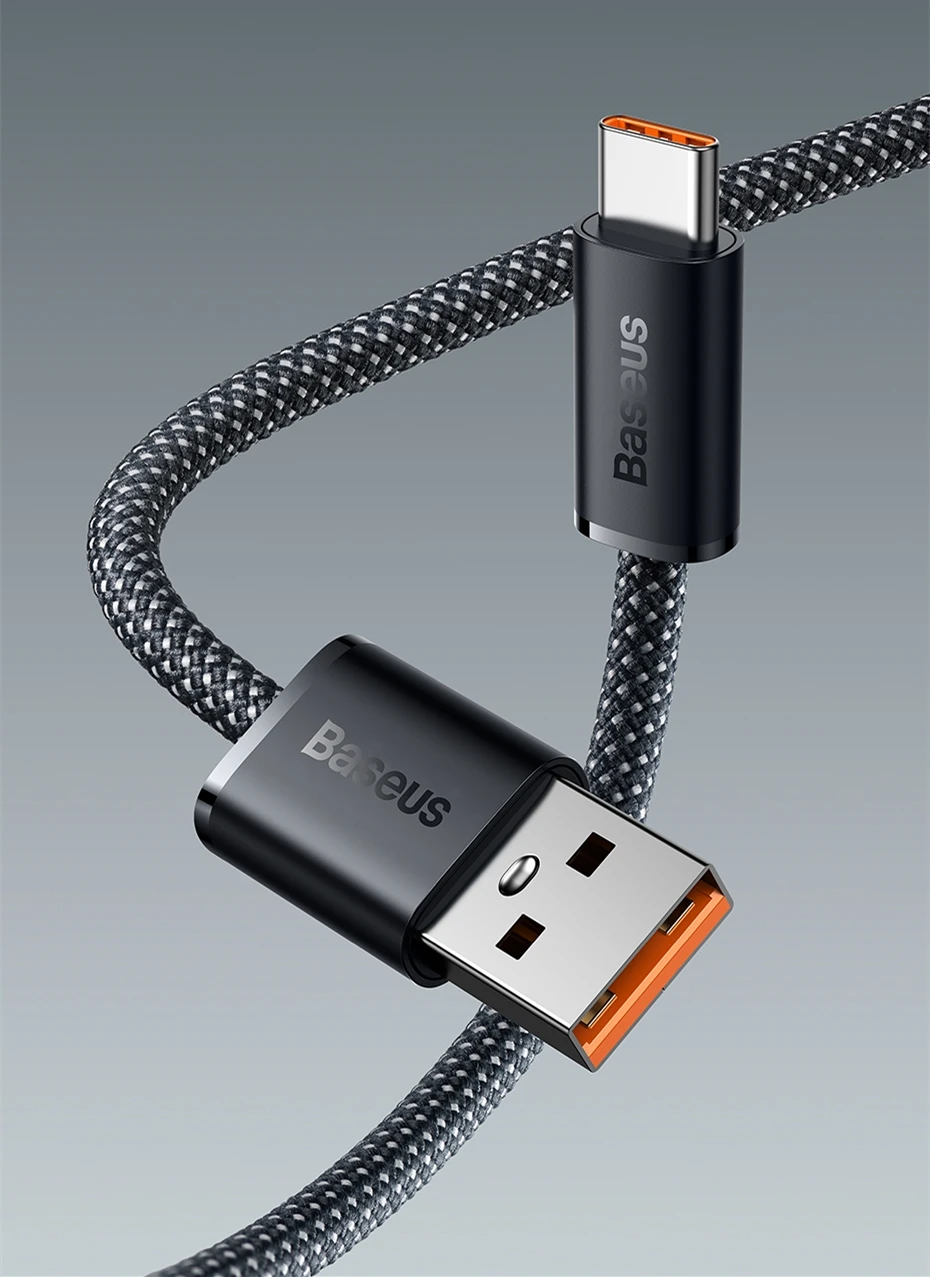 Baseus USB Type C Cable For Huawei P30 Pro Honor 100W Fast Charging Wire USB-C Charger Data Cord For Samsung Oneplus Poco F3