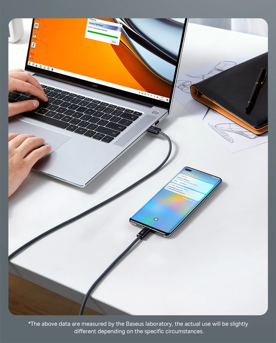 Baseus USB Type C Cable For Huawei P30 Pro Honor 100W Fast Charging Wire USB-C Charger Data Cord For Samsung Oneplus Poco F3