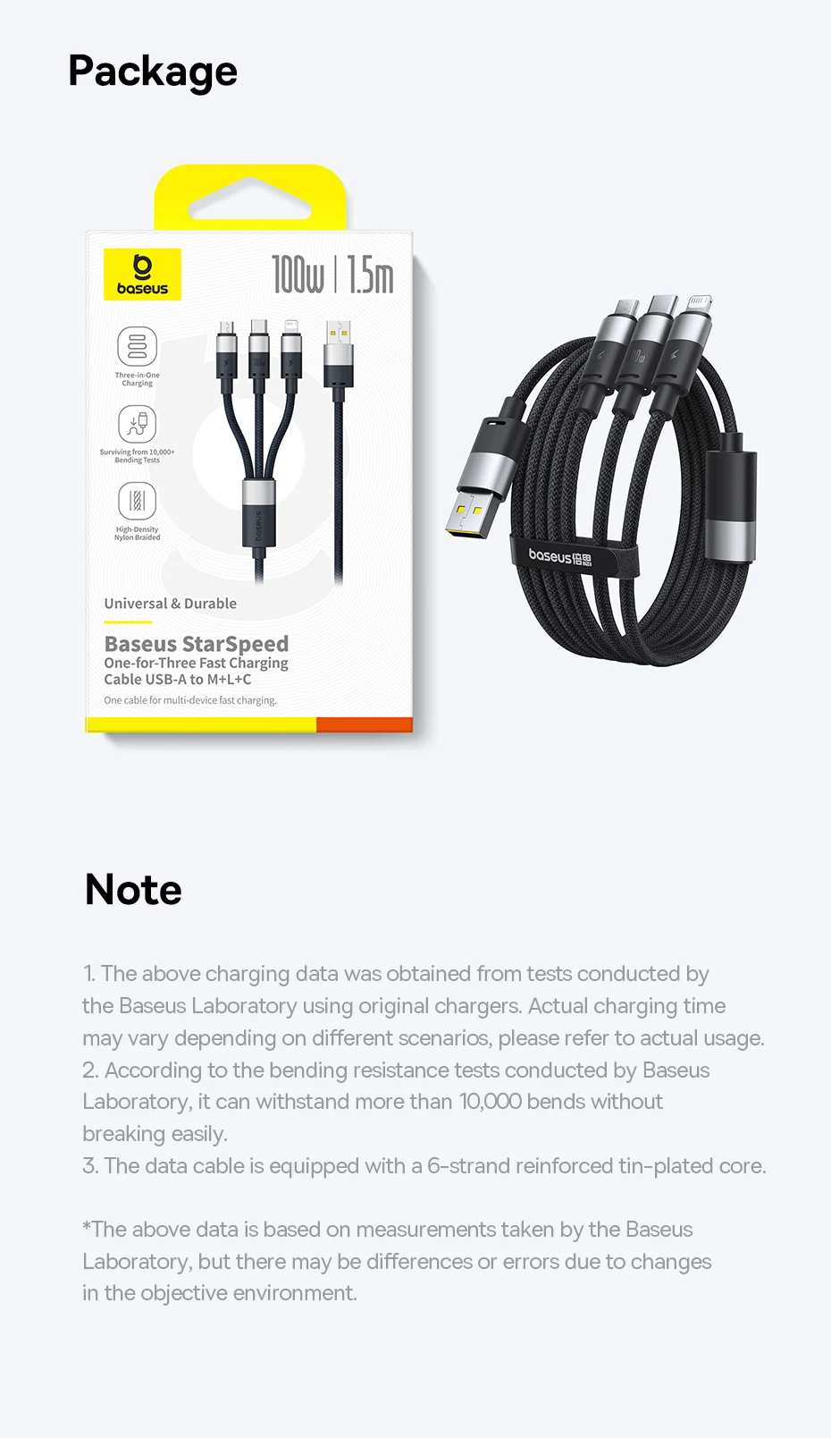 Baseus 18W USB Cable For iPhone 15 Pro Max 100W Fast Charging Cable For Huawei Honor USB Type C Data Wire For Tablets Phone