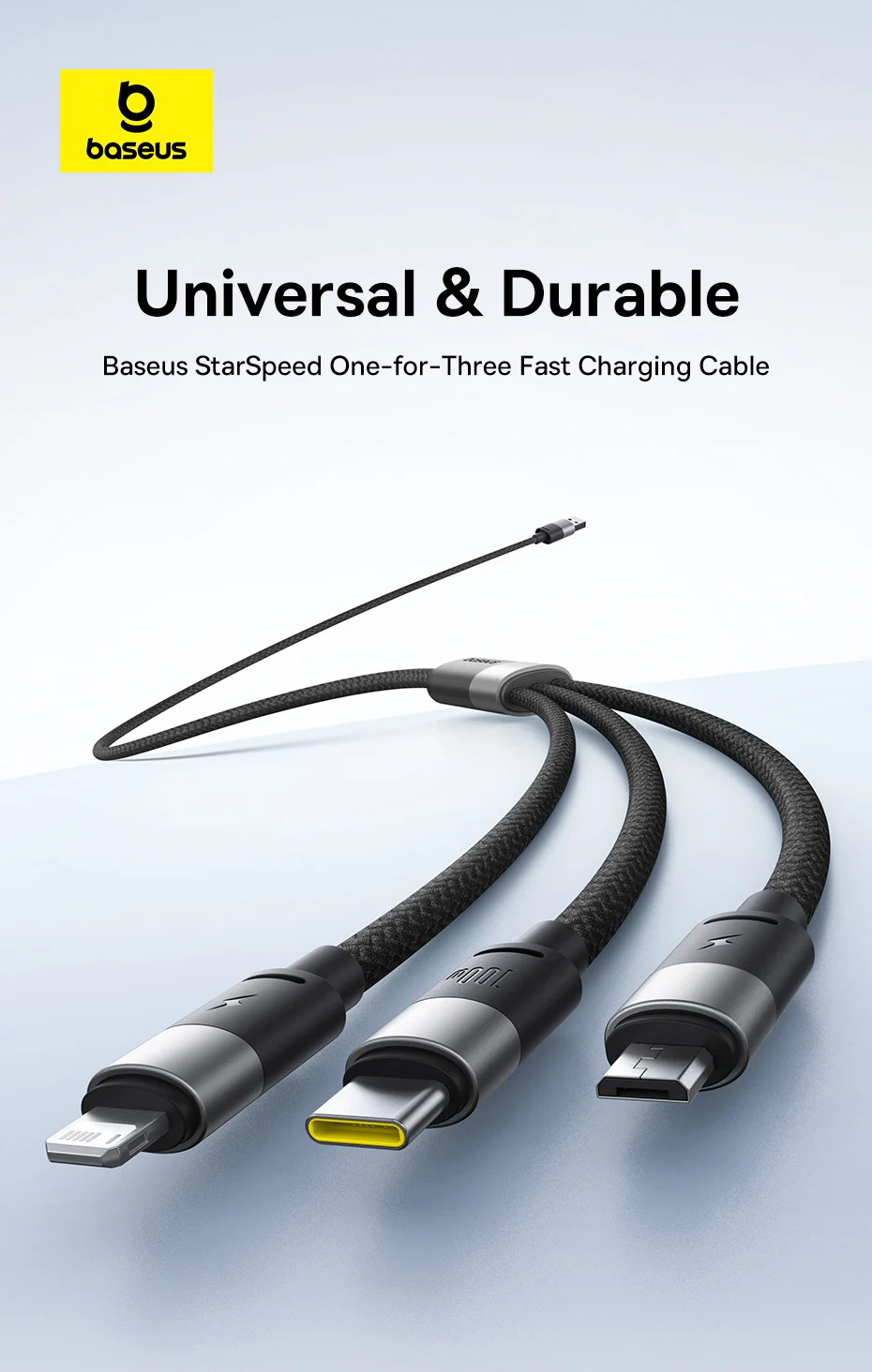 Baseus 18W USB Cable For iPhone 15 Pro Max 100W Fast Charging Cable For Huawei Honor USB Type C Data Wire For Tablets Phone