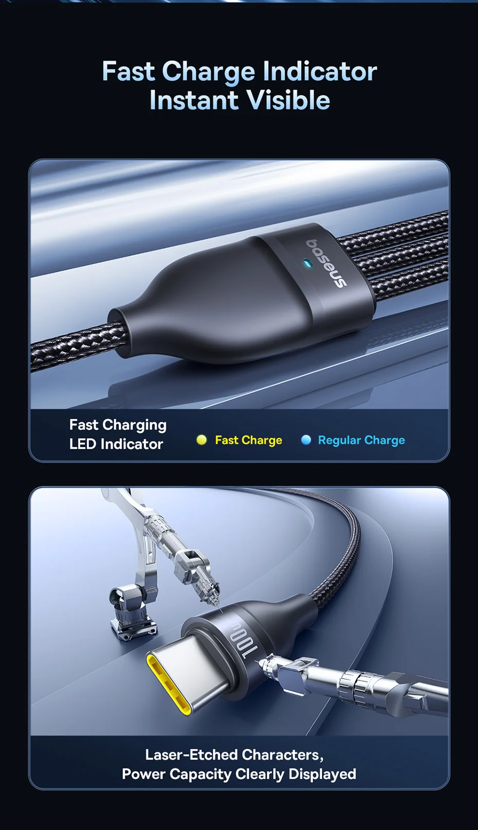 Baseus 3 in 2 USB C Cable for iphone 16 15 Pro Max 100W USB Cable Type C For Xiaomi Huawei Fast Charging Cable For Macbook