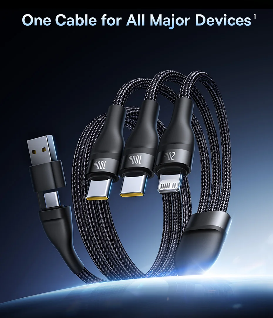 Baseus 3 in 2 USB C Cable for iphone 16 15 Pro Max 100W USB Cable Type C For Xiaomi Huawei Fast Charging Cable For Macbook