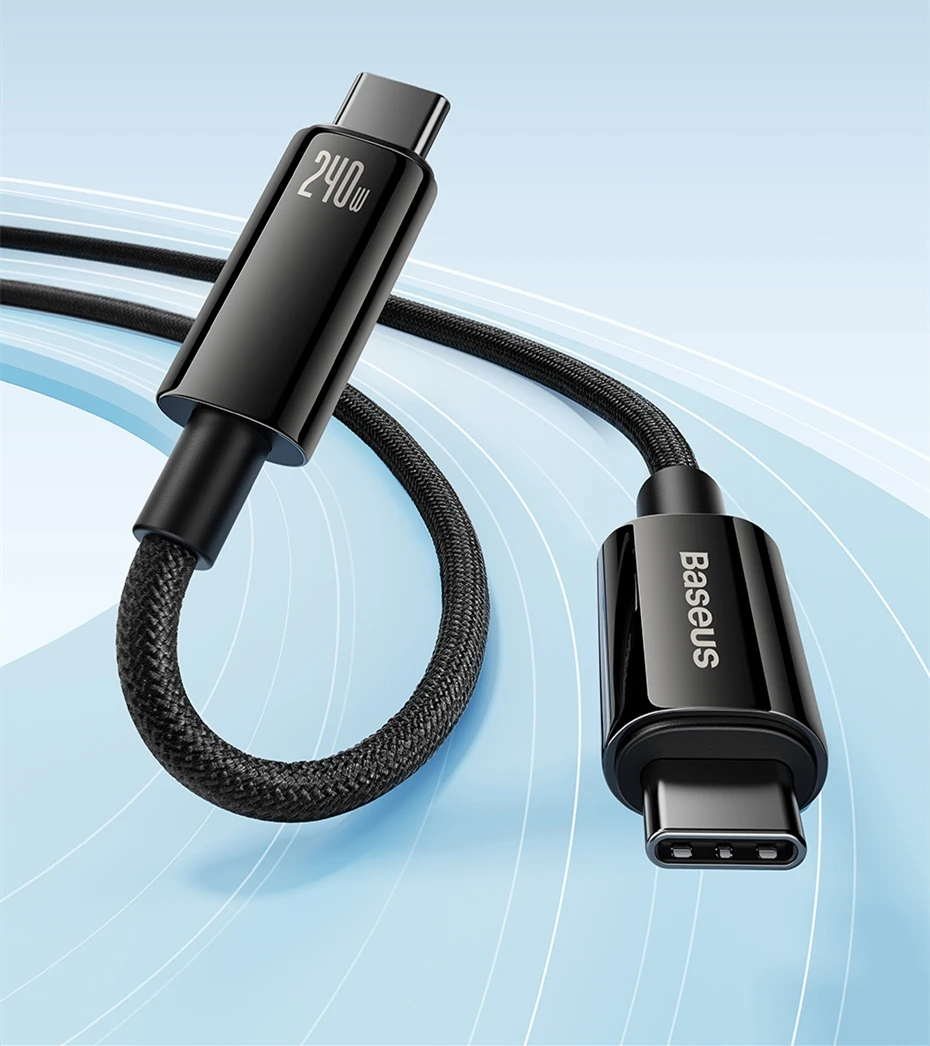 Baseus 240W USB C Cable for iPhone 16 15 Plus Pro Max Macbook iPad Supercharge Fast Charger Type C Cable for xiaomi Samsung