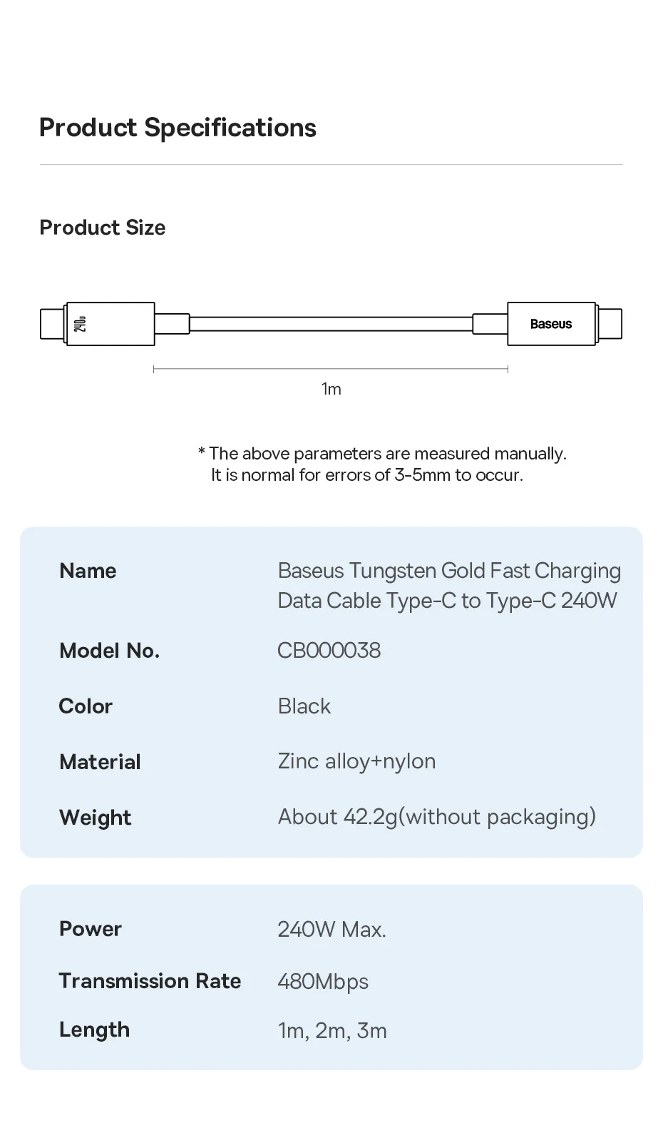 Baseus 240W USB C Cable for iPhone 16 15 Plus Pro Max Macbook iPad Supercharge Fast Charger Type C Cable for xiaomi Samsung