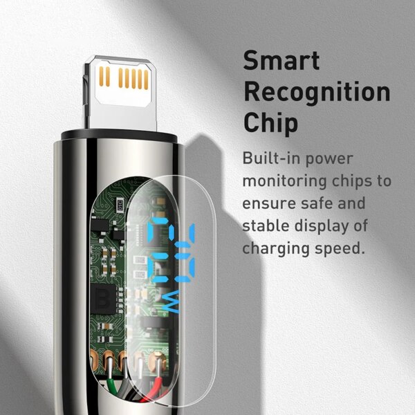 Baseus Digital Display PD 20W Fast Charging Cable USB C to Lightning for iPhone 14 13 12 Pro Max - Image 4