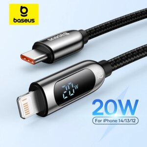 Baseus Digital Display PD 20W Fast Charging Cable USB C to Lightning for iPhone 14 13 12 Pro Max