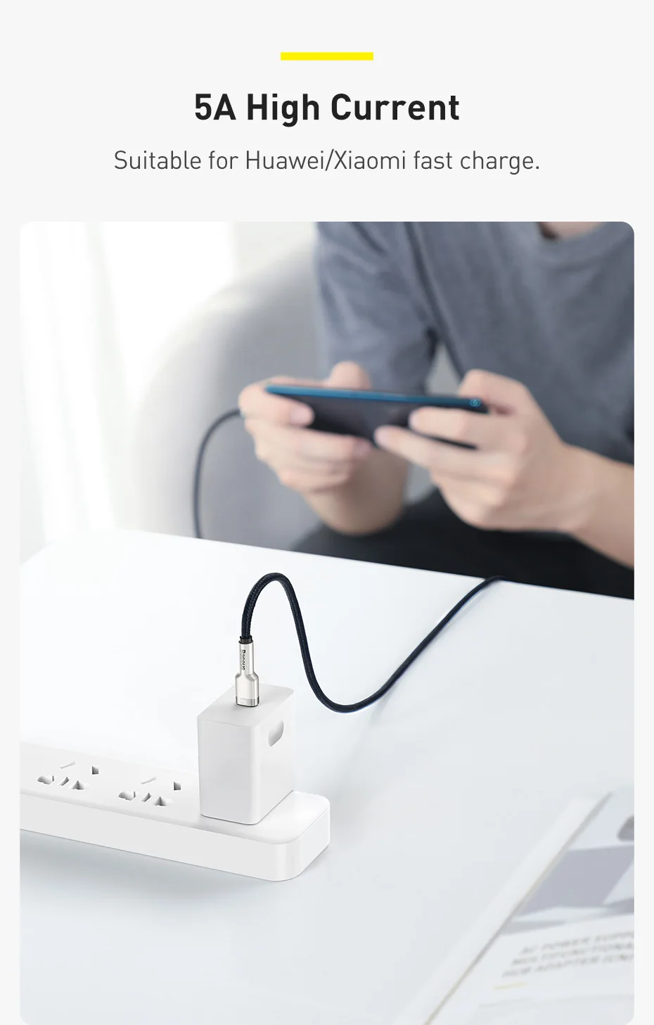 Baseus 100W USB C to USB Type C Cable for MacBook Pro QC 4.0 PD USB C Fast Charger Cable for Xiaomi Redmi For iPhone 15 Plus Pro