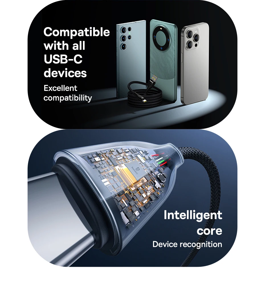 Baseus USB Type C Cable For iPhone 15/15 Pus/15 Pro/15 Pro Max Fast Charging Wire For Huawei Honor Data Cord For Samsung Oneplus