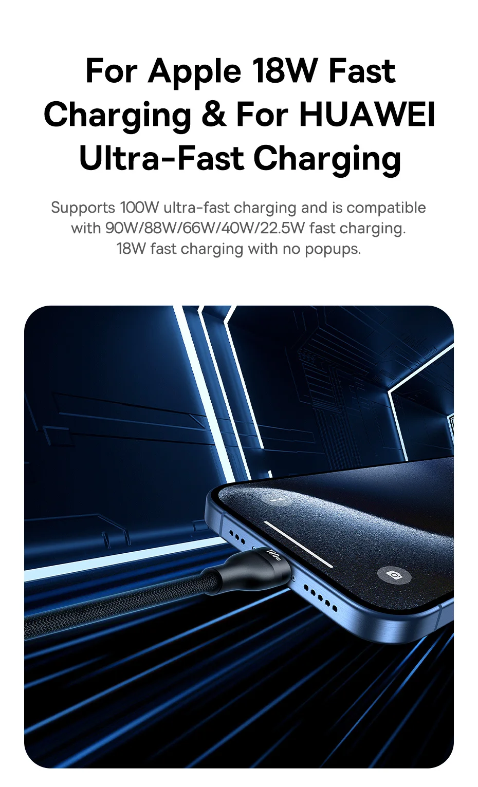 Baseus USB Type C Cable For iPhone 15/15 Pus/15 Pro/15 Pro Max Fast Charging Wire For Huawei Honor Data Cord For Samsung Oneplus