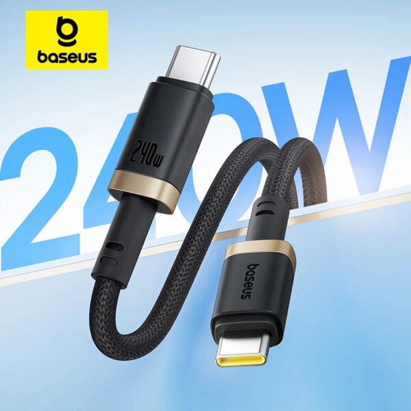 Baseus Dura 240W USB C to USB C Fast Charging Cable Nylon Braided for MacBook iPhone 15 Samsung