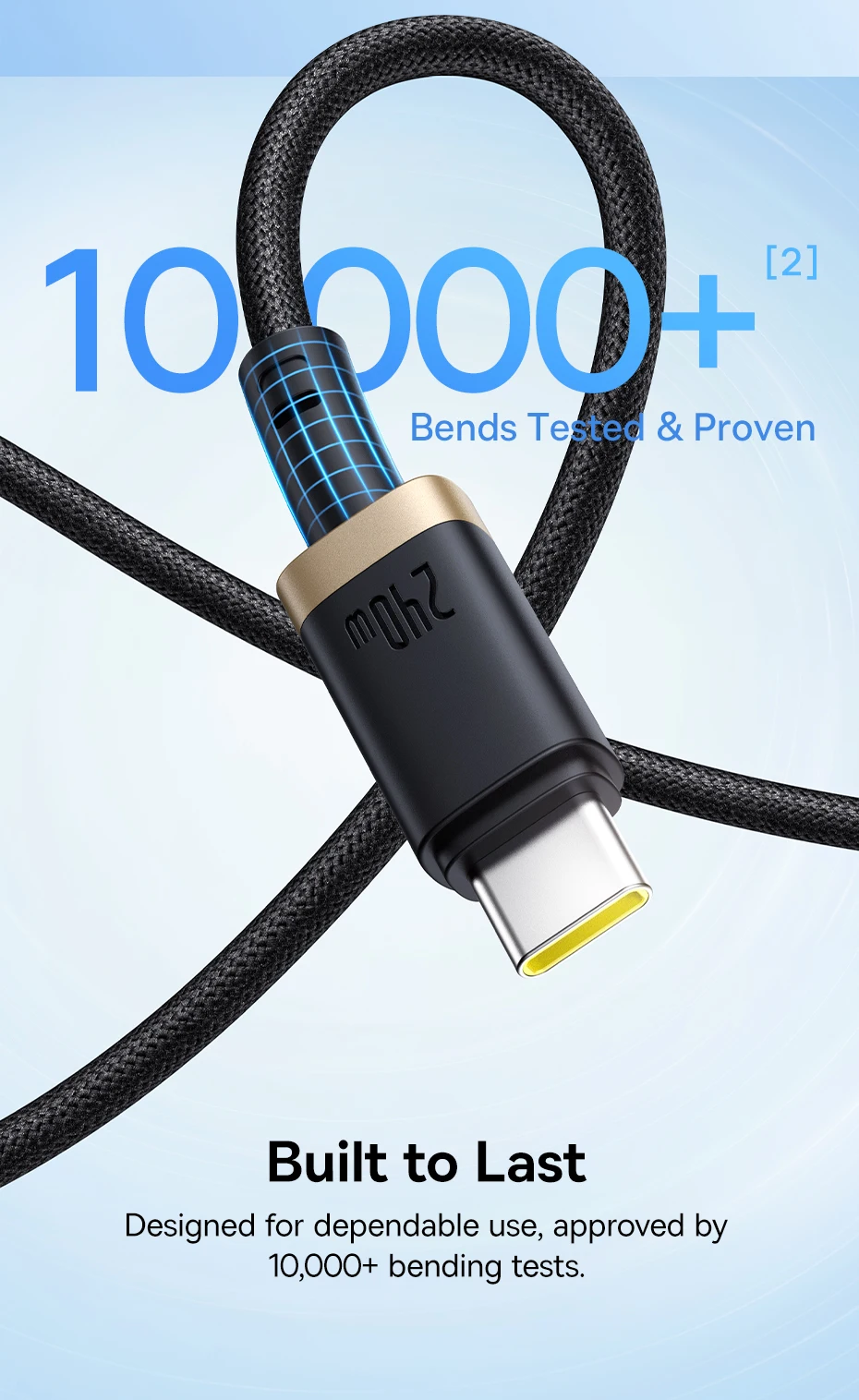 Baseus 240W USB Type C To USB C Cable For iPhone 15 16 100W Fast Charging Charger Wire For Macbook Pro Xiaomi Samsung Laptop