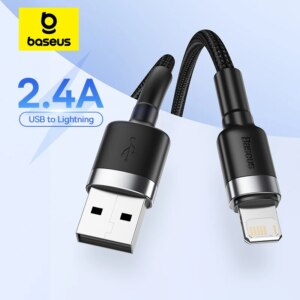 Baseus 2.4A Fast Charging USB Cable for iPhone 14 13 12 11 X 8 Plus iPad Charger Data Sync Cable