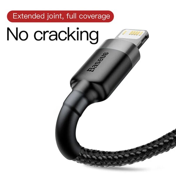 Baseus 2.4A Fast Charging USB Cable for iPhone 14 13 12 11 X 8 Plus iPad Charger Data Sync Cable - Image 2