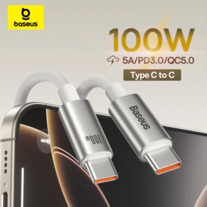 Baseus 100W USB C to Type C Fast Charging Cable 480Mbps Data Sync for MacBook Samsung Xiaomi