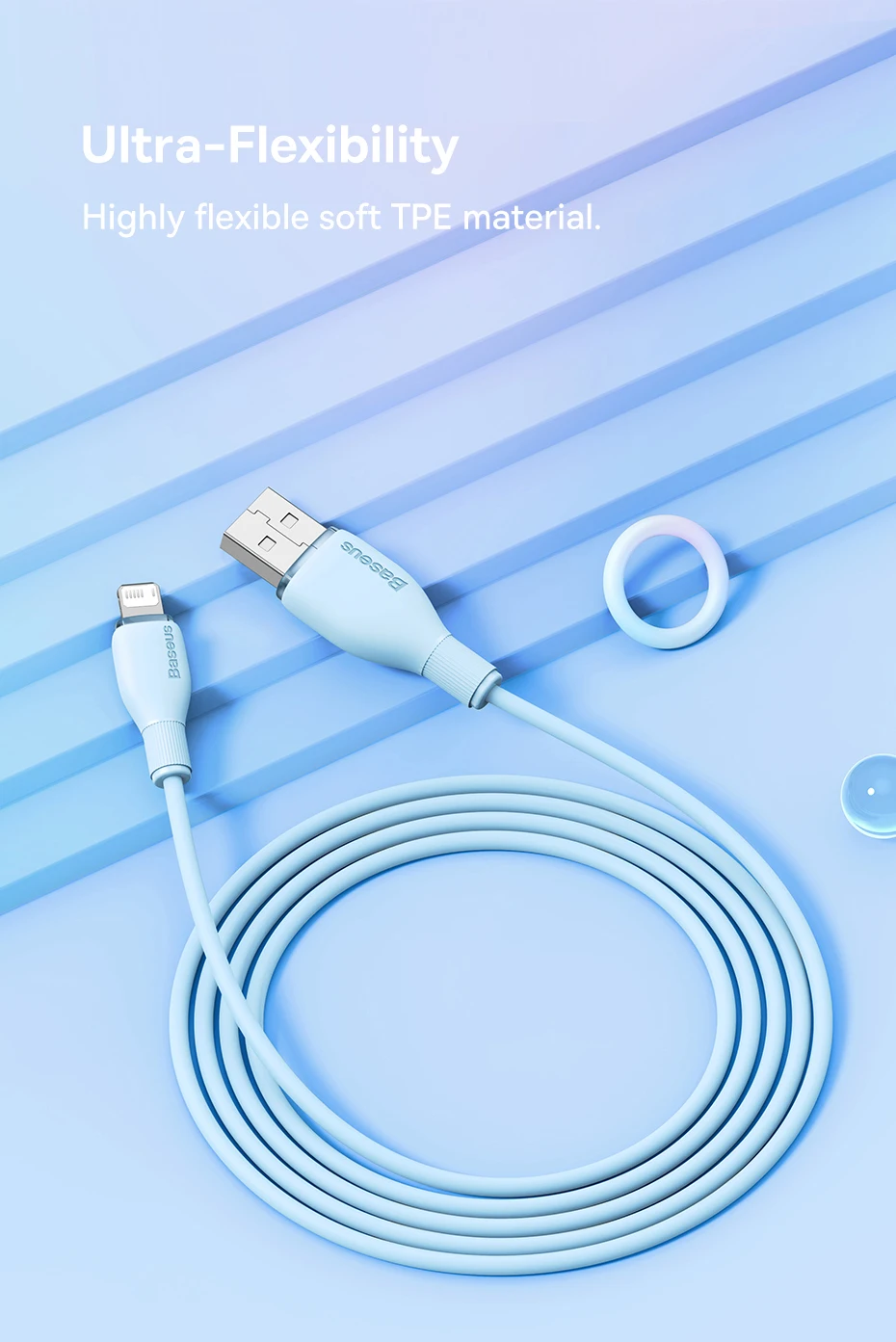Baseus USB Cable 2.4A For iPhone Charging Cable USB Cord For iPhone 14 13 12 11 Pro Max Fast Data Charging Wire Cord