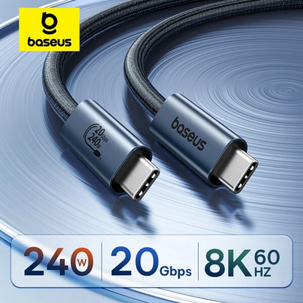 Baseus Flash Series 240W USB4 Type C Cable 20Gbps 8K/60Hz Fast Charging For iPhone 15 MacBook