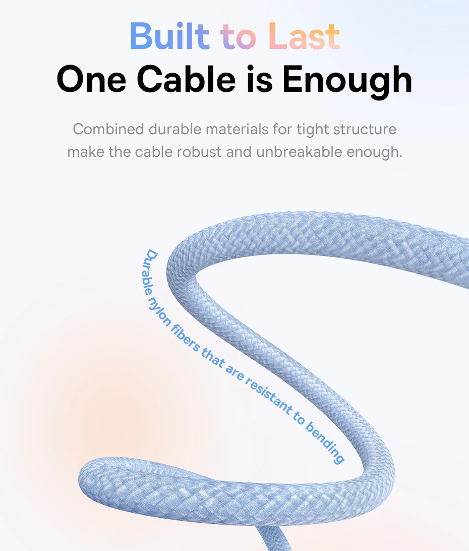 Baseus 100W USB C Cable For IPhone 17 16 15 Pro Max Type C Cable For Laptops Fast Charging Cable Type C For xiaomi Samsun Huawei