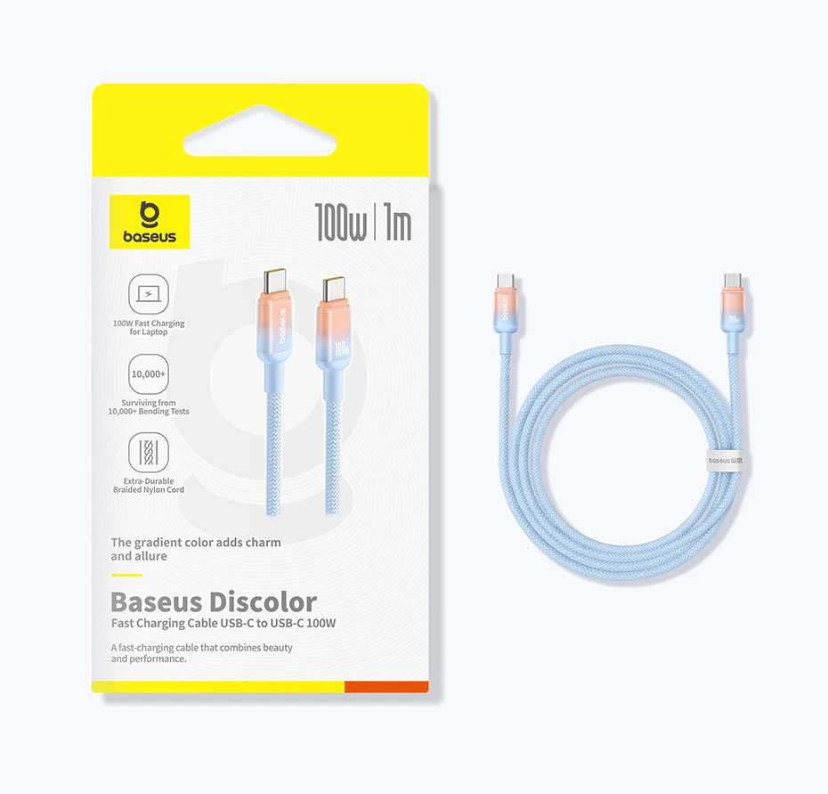 Baseus 100W USB C Cable For IPhone 17 16 15 Pro Max Type C Cable For Laptops Fast Charging Cable Type C For xiaomi Samsun Huawei