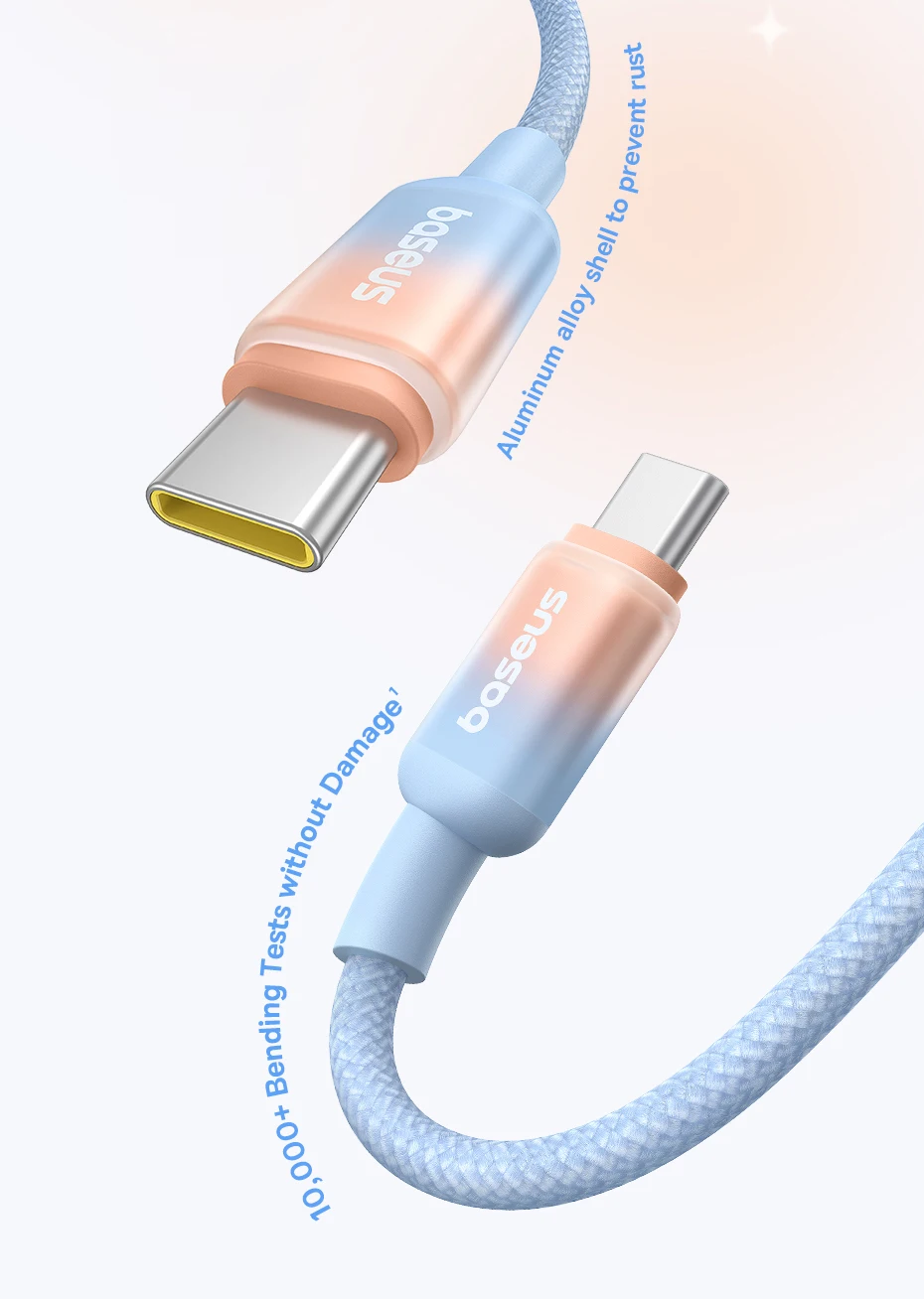 Baseus 100W USB C Cable For IPhone 17 16 15 Pro Max Type C Cable For Laptops Fast Charging Cable Type C For xiaomi Samsun Huawei