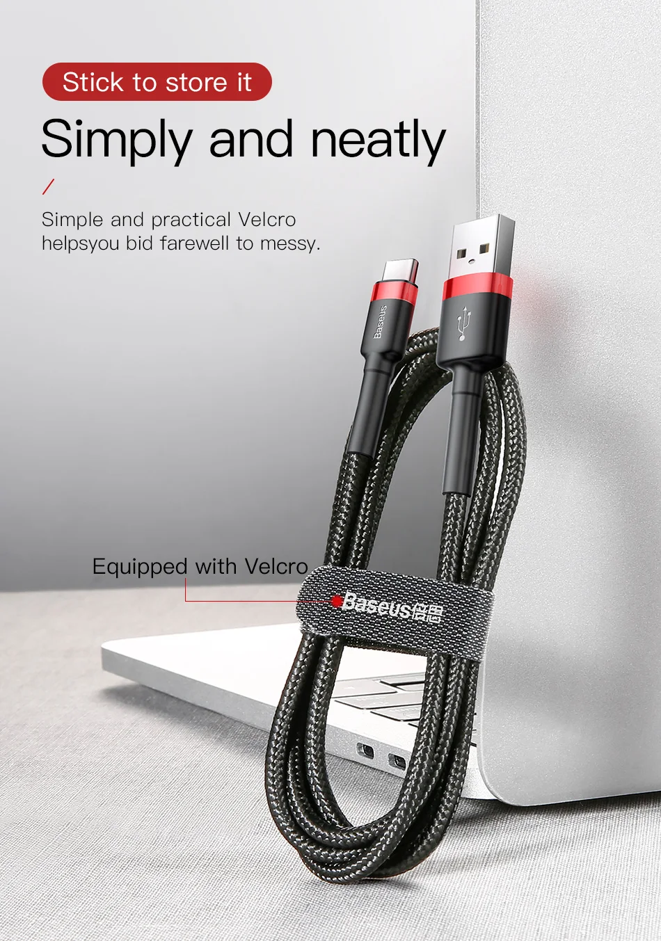 Baseus Fast Charging USB Type C Cable for Samsung S10 S9 Quick Charge 3.0 Cable USB C for Huawei P30 Xiaomi USB-C Charger Wire
