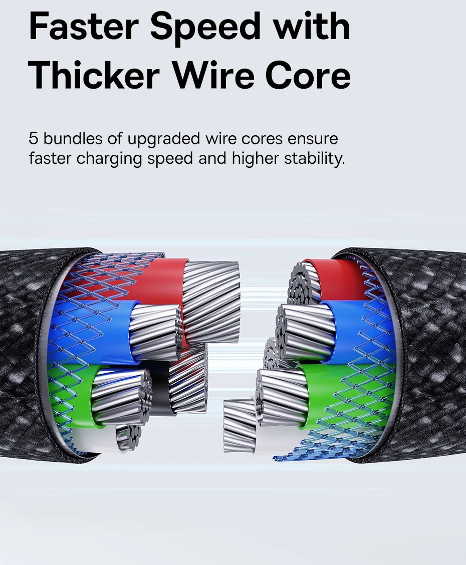 Baseus Transparent 100W USB Type C Cable For Huawei Honor Xiaomi Samsung Super Charge Fast Charging USB C Charge Data Cable Wire