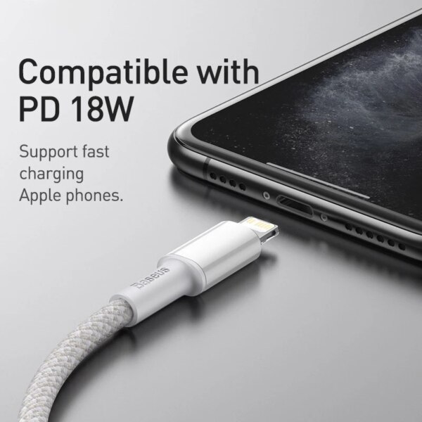 Baseus PD 20W Fast Charging Cable Type C to Lightning for iPhone 14 13 12 11 Pro Max XR MacBook - Image 3