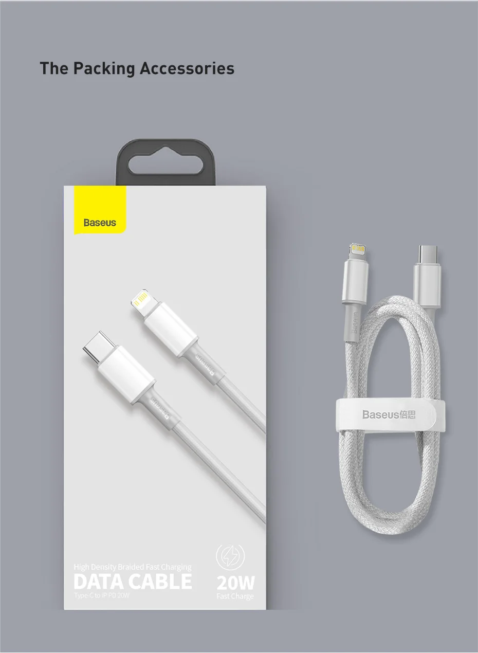 【KR Clearance】 Baseus Fast Charging PD 20W USB C Cable for iPhone 14 13 12 11 Pro Max XR for iPhone Charger Cable for MacBook