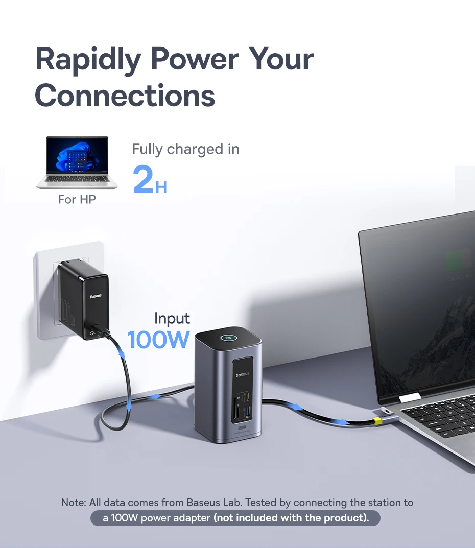 Baseus 12-in-1 USB C HUB to HDMI 4K@60Hz Dual Display USB 3.2 Adapter with RJ45 SD TF PD 100W Docking Station for Window Mac Hub