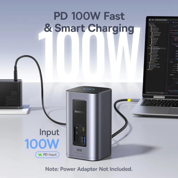 Baseus 12-in-1 USB C Docking Station Dual HDMI 4K@60Hz 100W PD 10Gbps Hub for Mac Windows - Image 5